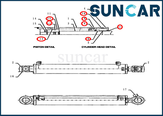 comprar Jogos de reparação hidráulicos de Crawler Excavator Case do modelo do jogo CX55BMSR do selo do cilindro do balanço PY01V00053R300 online manufacture