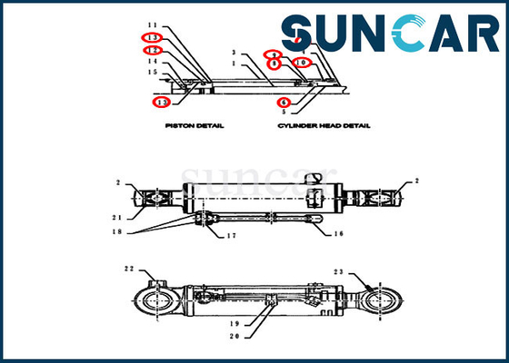 comprar Máquina escavadora Cylinder Replacement Kits da CAIXA do jogo CX55BMSR do selo do reparo da escavadora PY01V00052R300 online manufacture