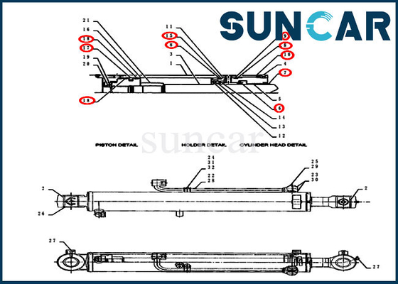 comprar Maquinaria do exemplo de Kit For Excavator CX55BMSR do reparo do selo do cilindro do jogo PY01V00054R300 do selo do crescimento online manufacture