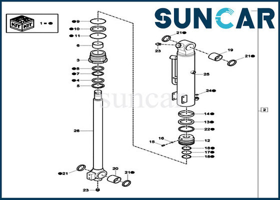 comprar Jogos de reparação do cilindro do jogo de reparação XKCC01530 do selo da cubeta XKCC-01530 para o modelo da construção CX17C do CASO online manufacture