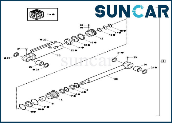 comprar Os jogos de Seal da máquina escavadora do jogo de reparação do cilindro hidráulico da lâmina da escavadora de XKCC-01535 XKCC01535 cabem o CASO CX17C online manufacture