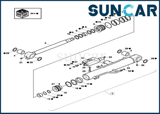 comprar Crescimento de XKCD-03431 XKCD03431 que sela o jogo do serviço do cilindro hidráulico de válvula de segurança do EXEMPLO CX26C de Kit For online manufacture