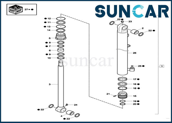 comprar Jogos XKCD03350 de Cylinder Seal Repair da máquina escavadora da esteira rolante do jogo XKCD-03350 do selo da cubeta do caso de CX26C online manufacture
