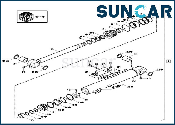 comprar Cilindro hidráulico do crescimento do jogo XKCC-01375 XKCC01375 do selo ISO9001 que sela o modelo CX37C do EXEMPLO de Kit For online manufacture