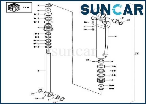 comprar Jogo do selo do óleo do reparo do cilindro hidráulico da CAIXA CX57C XKCD03080 do jogo XKCD-03080 do selo da cubeta online manufacture