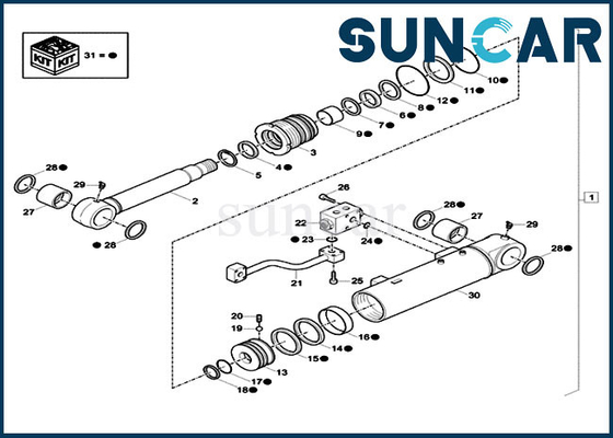 comprar Exemplo de Kit For Excavator CX57C CX60C do serviço do cilindro de lâmina da escavadora do jogo XKCC-00327 XKCC00327 do selo da válvula de segurança online manufacture