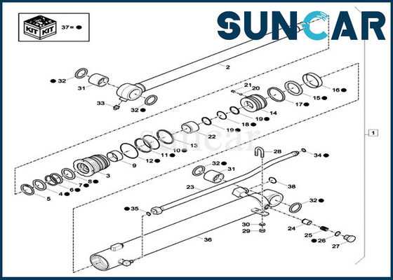comprar CASO CX60C Mini Crawler Excavator Sealing Kit do jogo de reparação XKCC-00973 do selo do cilindro do Dipper XKCC00973 online manufacture