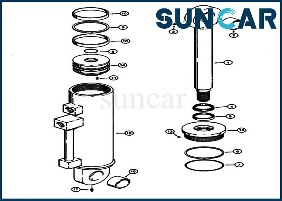 comprar Selo auxiliar Kit Case Hydraulic Service Kit do cilindro S301442 para os modelos 621B 721 do carregador 621 da roda online manufacture