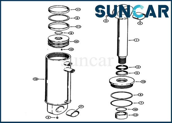 comprar jogos auxiliares de Kit Replacement do selo do reparo do cilindro do carregador das peças S301013 do caso 821B 821 online manufacture