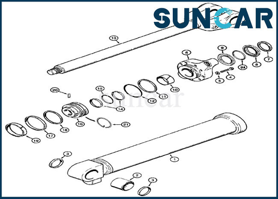 comprar Equipamento do EXEMPLO de Kit For Model 921B 921C 921 do cilindro da cubeta do jogo de reparação 1346357C2 do selo do carregador online manufacture