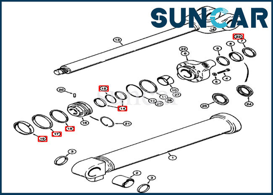 comprar jogo de reparação do selo do cilindro do exemplo de Kit Wheel Loader 621B 721C da substituição do CYL do elevador 1543305C1 online manufacture