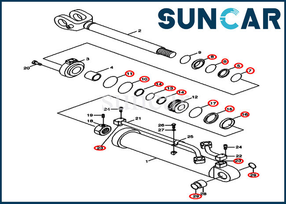 comprar Peças do carregador da roda de Kit For 1221E do reparo do selo do cilindro do crescimento do caso 31Y2-03180 31Y203180 online manufacture