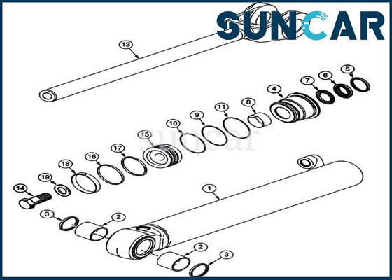 comprar jogo da selagem do reparo do cilindro do elevador do carregador da roda do jogo 63.5MM Rod 521D 521E do selo do caso 1542879C1 online manufacture