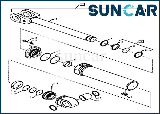 comprar Cilindro hidráulico de atuação dobro do elevador do caso dos ajustes 1021G 1021F do jogo de reparação 84281863 do selo do carregador online manufacture