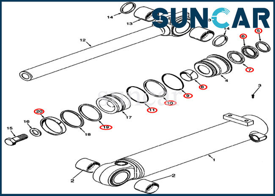 comprar Equipamento do carregador de Kit For 521G 621D 621F da substituição do selo do jogo 87434293 do selo do cilindro da inclinação da cubeta do caso online manufacture