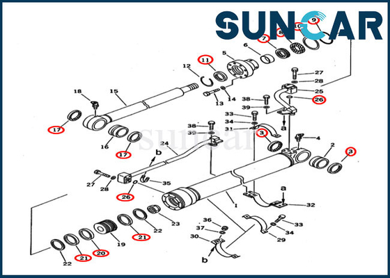 comprar 707-98-36210 jogo feito sob encomenda do serviço do jogo PC120-5C PC200-5C SpeC.A.Tion KOMATSU do selo do cilindro da cubeta online manufacture