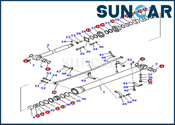 comprar 707-99-57150 máquina escavadora Sealing Kit de KOMATSU da substituição do jogo PC220-8M0 do serviço do cilindro do braço online manufacture