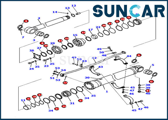 comprar PC200-8M0 707-99-50410 KOMATSU que sela o jogo do serviço de Kit Excavator Arm Cylinder Replacement online manufacture