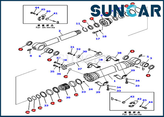 comprar 721-98-00710 peças de serviço hidráulico de Kit Bucket Cylinder For KOMATSU PC210-11 PC228USLC-11 do selo online manufacture