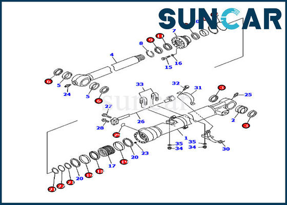 comprar 707-99-47570 Kit de Vedação de Balde PC200-7 Modelos PC200LC-7 Kit de Vedação de Reparo de Cilindro Komatsu online manufacture