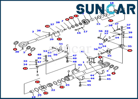 comprar Jogo hidráulico 7079976260 da substituição do cilindro da cubeta do jogo 707-99-76260 PC2000-8 KOMATSU do selo online manufacture
