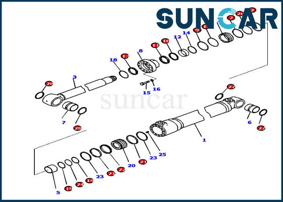 comprar 721-98-00850 máquina padrão da UE de Kit Hydraulic Cylinder For Komatsu PC210LCI-10 PC230NHD-11 do selo online manufacture