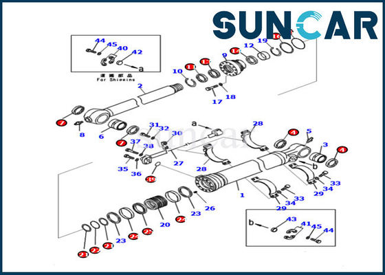 comprar PC210LC-11 PC228US-11 modela o reparo Kit Excavator Oil Seal Kits do selo do cilindro do braço de KOMATSU 721-99-47131 online manufacture