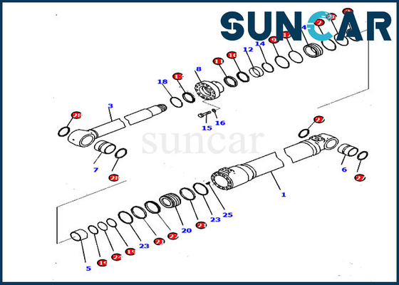 comprar 707-99-47070 máquina escavadora Repair Parts de Kit Fits Komatsu HB215LC-2 PC210LCI-10 do serviço do cilindro do crescimento online manufacture