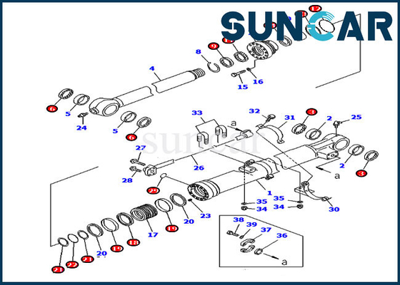 comprar 707-99-58060 jogos do cilindro de Kit For Overseas Version PC220LC-7 PC270-7 KOMATSU do reparo do selo da cubeta online manufacture