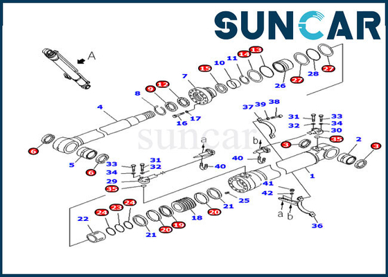 comprar Jogos de reparação hidráulicos do selo do óleo do cilindro do crescimento do jogo 707-98-47730 do serviço de PC220-8 PC220LC-8 KOMATSU online manufacture