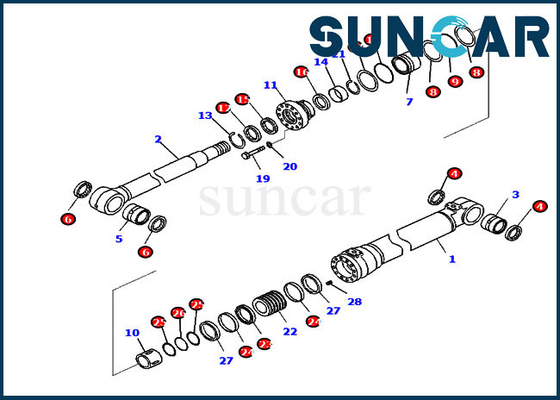 comprar 721-98-00400 modelo Equipment de Kit For PC290LC-11 PC290NLC-11 KOMATSU do reparo do selo do cilindro do crescimento online manufacture