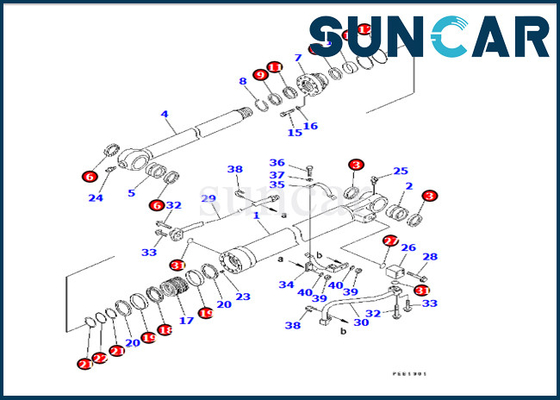 comprar 707-98-14580 selo Kit Komatsu Fits PC22MR-3 PC26MR-3 PC20MR-3 da substituição do cilindro do crescimento online manufacture