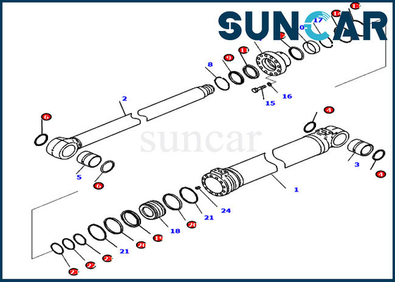 comprar Serviço Kit For PC228USLC-11 PC228USLC-11 da substituição do cilindro do crescimento de KOMATSU 721-98-02320 online manufacture