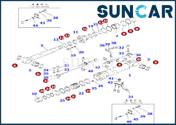 comprar Selo Kit For PC240LC-11 7219800280 do reparo do cilindro do crescimento de KOMATSU 721-98-00280 online manufacture