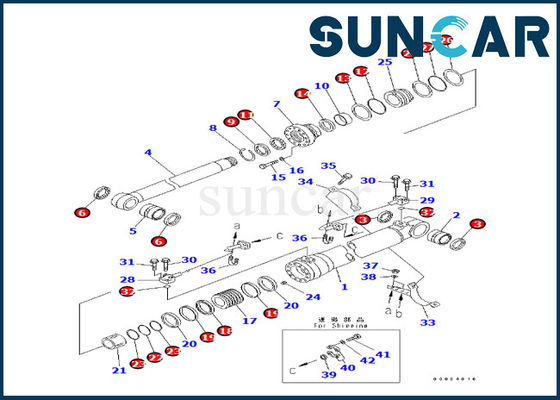 comprar 707-99-58050 jogo de reparação do selo do cilindro do crescimento dos ajustes PC240LC-7K PC240LC-8K KOMATSU online manufacture