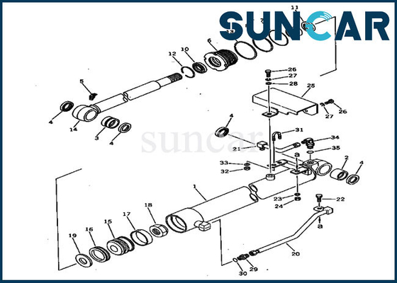 comprar A selagem do cilindro hidráulico de Kit For 20S-63-76101 do selo da cubeta modela a máquina escavadora de PC30-1 PC30-3 KOMATSU online manufacture