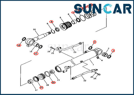 comprar Substituição de alta qualidade Kit Komatsu do cilindro do crescimento 707-99-24201 de PC25R-1 PC28UD-2 PC28UG-2 7079924201 online manufacture