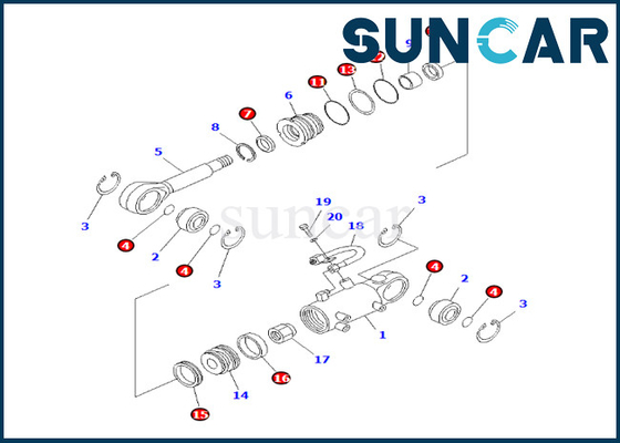 comprar Jogo 707-98-24550 7079824550 KOMATSU do selo do cilindro da inclinação de lâmina para PC20-6 PC25-1 PC25R-1 online manufacture