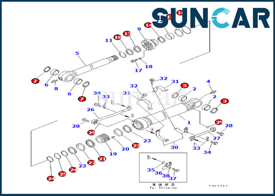 comprar Jogo KOMATSU do serviço do cilindro da cubeta 707-99-58090 7079958090 ajustes PC350-8 PC300-8 PC360-7 online manufacture
