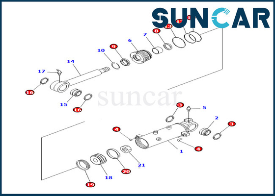 comprar Selo Kit For do cilindro do elevador da lâmina 707-98-24930 7079824930 KOMATSU 8-24930 KOMATSU PC30MR-3 PC27MR-3 PC27MR-2 online manufacture