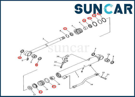 comprar 707-98-12211 selo Kit Komatsu Fits PC27R-8 PC28UD-2 KOMATSU do cilindro de 7079812211 cubetas online manufacture