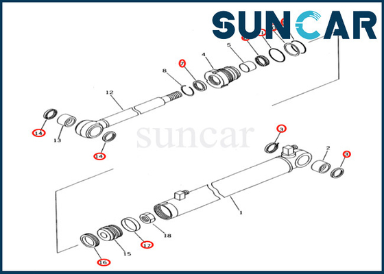 comprar Jogo 707-98-04610 do selo do cilindro do braço da corrediça 7079804610 ajustes PC27R-8 PC28UD-2 PC28UG-2 de KOMATSU online manufacture