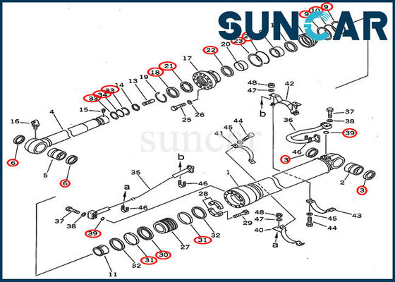 comprar Reparo Kit For Overseas Version PC300-5 PC300LC-5 KOMATSU do cilindro do braço de Seal Kit 207-63-02120 da máquina escavadora online manufacture