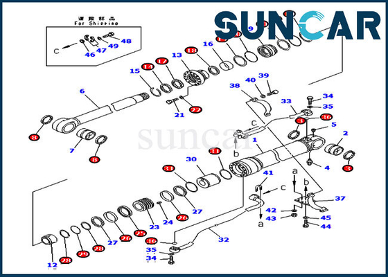 comprar 707-99-58440 jogo da selagem da substituição de Boom Seal Kit Hydraulic Cylinder Fits PC300-7 KOMATSU da máquina escavadora online manufacture