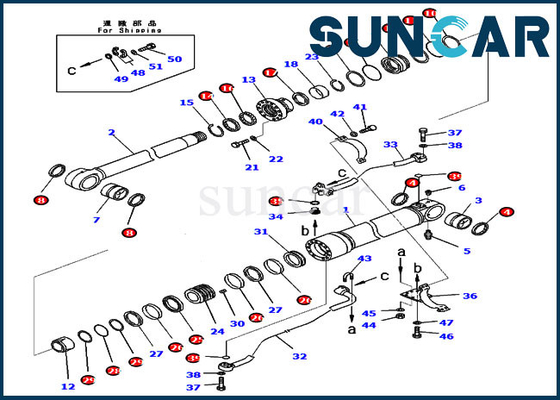 comprar 707-99-58031 serviço Kit Cylinder Seal Kit For KOMATSU PC350-8 PC300-8 PC300LC-8 de 7079958031 crescimentos online manufacture