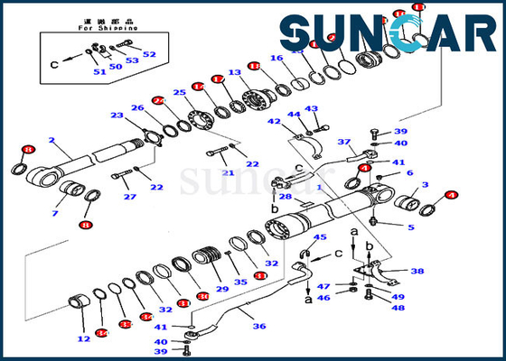 comprar Jogo hidráulico do selo do óleo da substituição do jogo de reparação 7079959362 do cilindro do crescimento de PC300-8 KOMATSU 707-99-59362 online manufacture