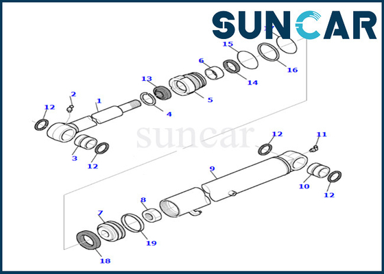 comprar Jogo do selo do cilindro da cubeta 878000538 jogo resistente do serviço do cilindro da cubeta jogos do desgaste e do óleo de PC35R-8 KOMATSU online manufacture