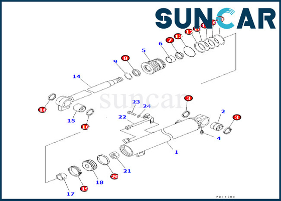 comprar 707-98-24280 cilindro de 7079824280 crescimentos que sela o jogo de reparação do cilindro do crescimento de Kit Fits PC35R-8 KOMATSU online manufacture