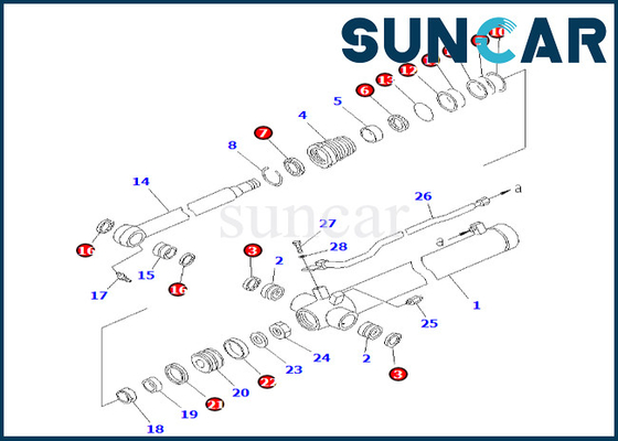 comprar Jogo 707-98-25190 7079825190 KOMATSU do selo do cilindro do braço para o jogo da selagem do cilindro do braço PC38UU-2 online manufacture