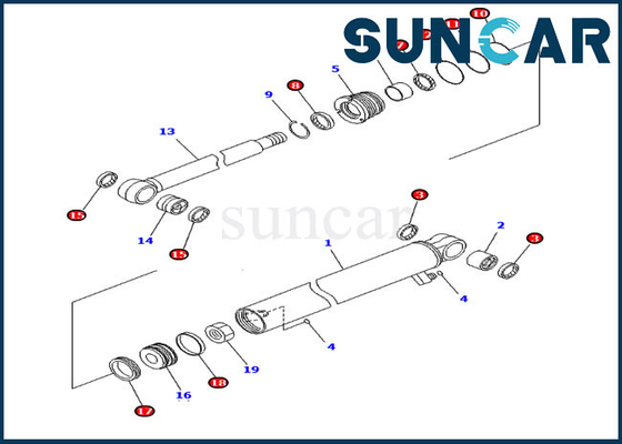 comprar Os jogos de reparação hidráulicos do jogo 707-98-22870 da selagem do cilindro do braço cabem a máquina escavadora de KOMATSU PC30MR-2 PC30MR-2-A online manufacture